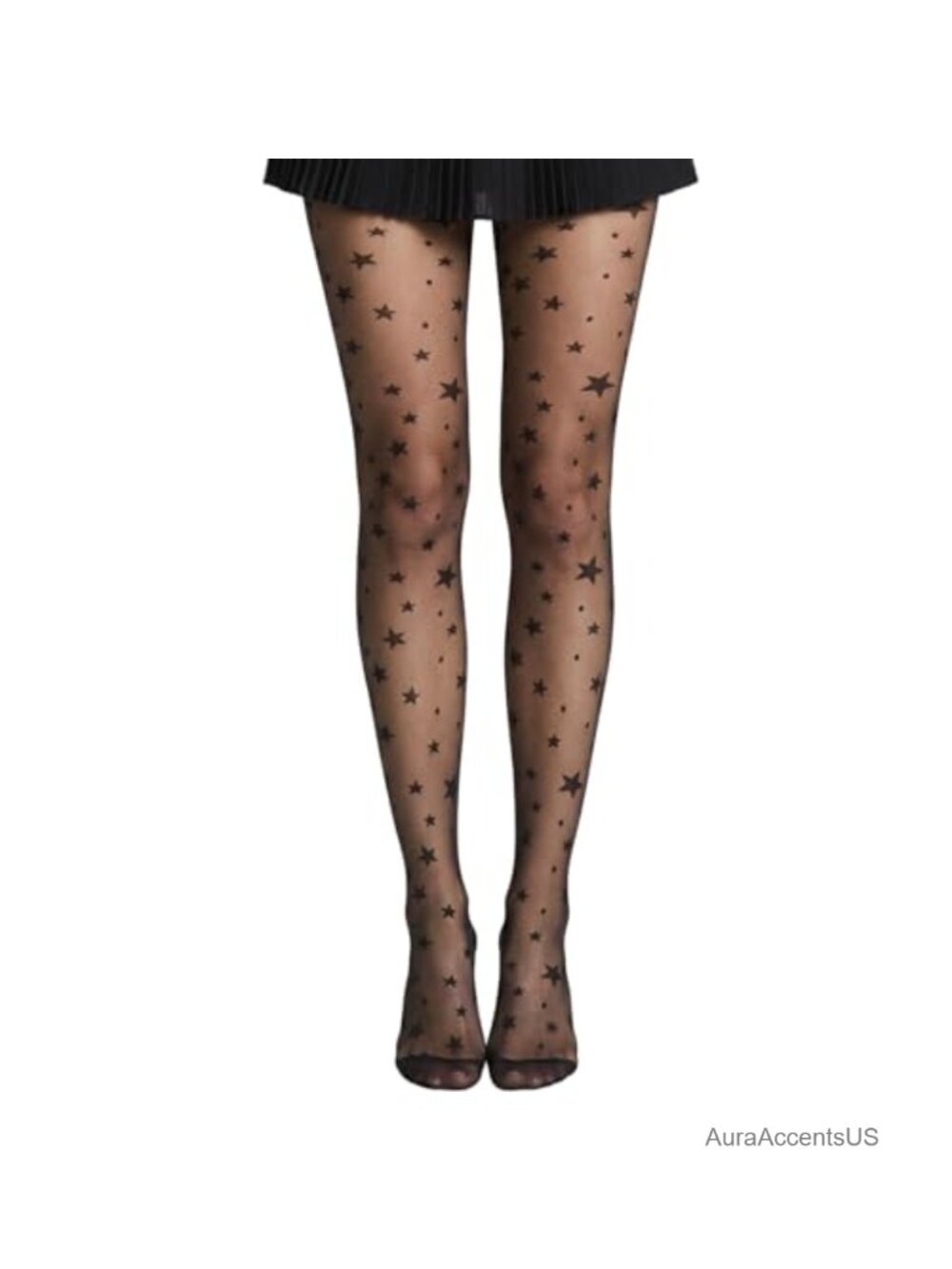 Star Pattern Tights Fishnet Stockings Sheer Pantyhose Women High Stretch Nylon